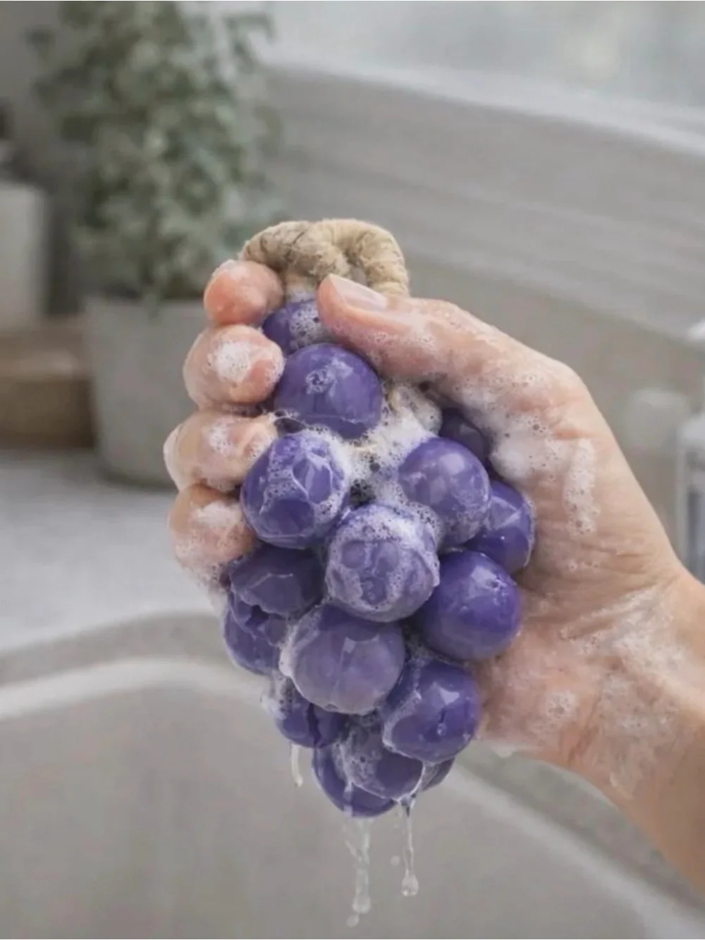 Grape Cluster Faux Floral Hanging Accent in Purple